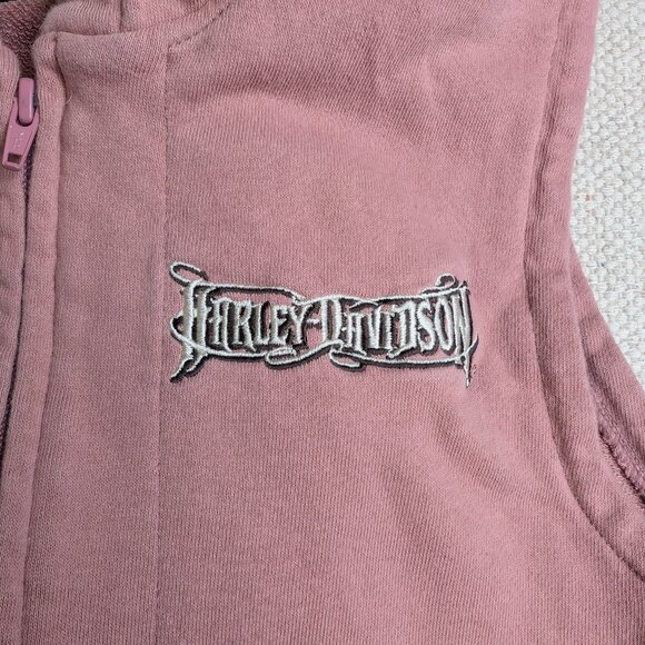 Harley-Davidson Women's Small Sleeveless Hoodie Jacket Liner Rose Pink - Picture 5 of 10